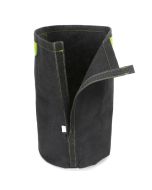 247Garden 5-Gallon Tall Transplanter Fabric Pot/Tree Grow Bag (Black w/Velcro Closure & Short Green Handles 15H x 10D)