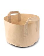 247Garden 7-Gallon Short Aeration Fabric Pot/Vegetable Grow Bag (Tan w/Handles 9H x 15D)