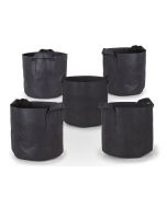 247Garden 7-Gallon Black Planters Grow Bags Aeration Fabric Pots w/Handles (12H x 13D) 5-Pack