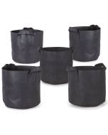 247Garden 3-Gallon Black Planters Grow Bags/Aeration Fabric Pots w/Handles 9H x 10D 5-Pack w/Free Shipping