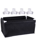 247Garden 2X3 Aeration Frame Grow Bed/Raised Garden (45-Gallon Black 36L x 24W x 18H) w/4PCS 3-Way 3/4" PVC Corner Fitting Kit (No PVC Pipes)