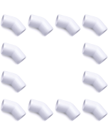 247Garden 3/4" PVC 45-Degree Elbow Fitting - SCH40 ASTM Furniture-Grade 12-Pack Free Ship