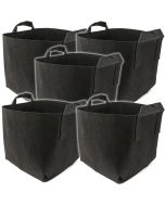 247Garden 4-Gallon Square Aeration Fabric Pot Planting Grow Bag w/Handles (Black 9.7 x 9.7 x 9.7) 5-Pack