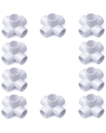 10-Pk 3/4 in. 5-Way PVC Elbows ASTM SCH40 Furniture-Grade Construction Fittings