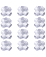 12-Pk 3/4 in. 5-Way PVC Elbows ASTM SCH40 Furniture-Grade Construction Fittings