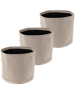 247Garden 3-Gallon Texteline Aeration Fabric Pots 3-Pack Smoke Gray Collection 10D x 9H