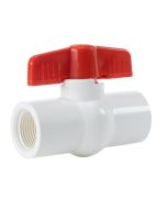 3/4 in. Schedule 40 PVC Compact Ball Valve Threaded-Fitting FPTxFPT for SCH40/SCH80 Pipes